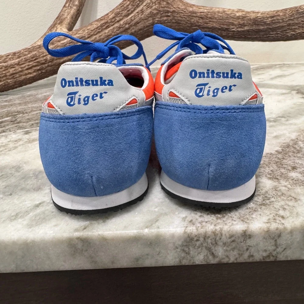 Onitsuka Tiger Serrano Blue Orange Men 10 D109L Low Top Sneakers Retro Running